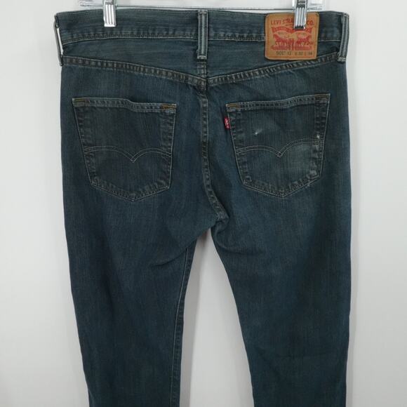 Levis 501 XX Jeans Mens Fits 34x32 BLue Dark Straight Button Fly Classic Work - Picture 10 of 14